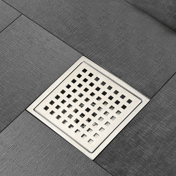 6-Inch Square Shower Drain – Stainless Steel