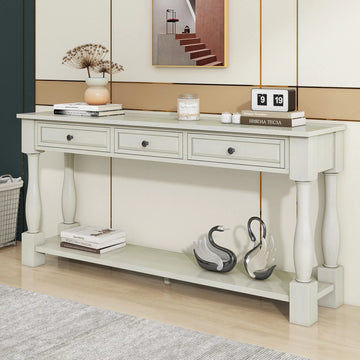 63" Console Table with Drawers & Shelf