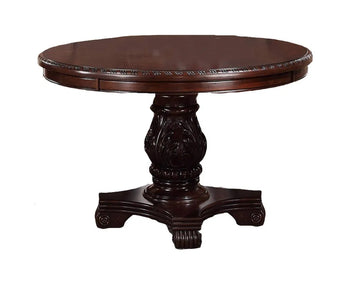 Round Dining Table – Brown, Formal Pedestal Design