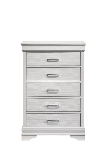 White Modern 5-Drawer Chest