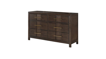 Walnut Modern 6-Drawer Dresser