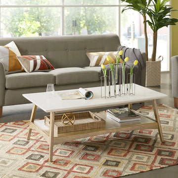 Off-White & Natural Coffee Table