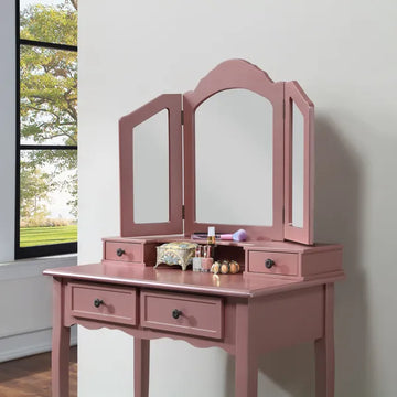 Rose Gold Vanity Table with Stool