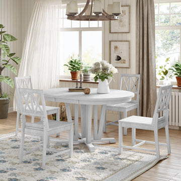 Rustic 5-Piece Dining Set - Extendable Table