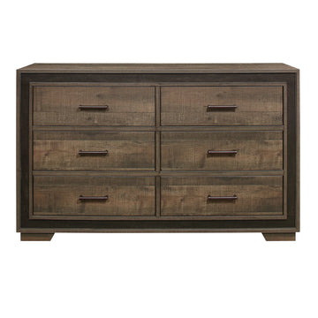 Dark Ebony Rustic 6-Drawer Dresser