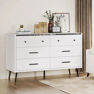 White 6 Drawer Double Chest Organizer