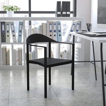1000 lb Stackable Cafe Chair - Black Plastic, Lightweight Seating