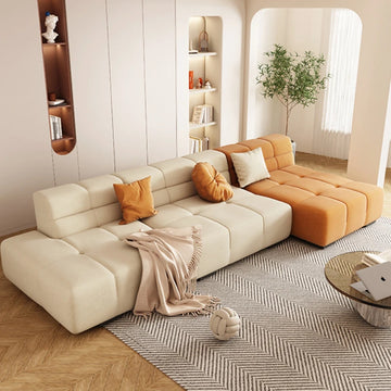 White Floor Sofa Cloud Reclinable Minimalist Couch