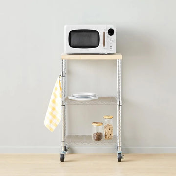 Portable Kitchen Rack with Wheels & Adjustable Shelves