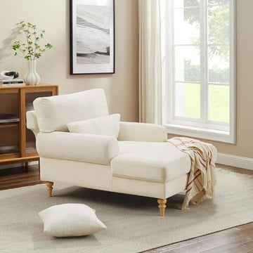 Modern Adjustable Chaise Lounge with Upholstered Sleeper Sofa