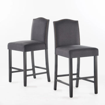 Set of 2 27" Charcoal Counter Barstools