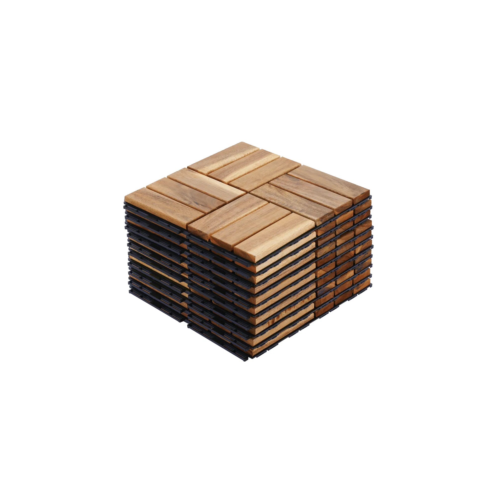 10-Pack Deck Tiles – Acacia, 12x12, Checker