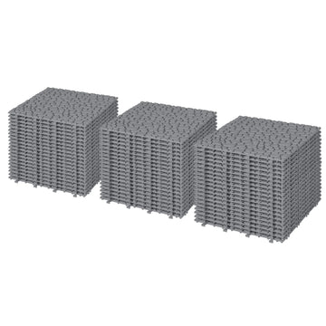 60-Pack Deck Tiles – Gray, 12x12, Waterproof