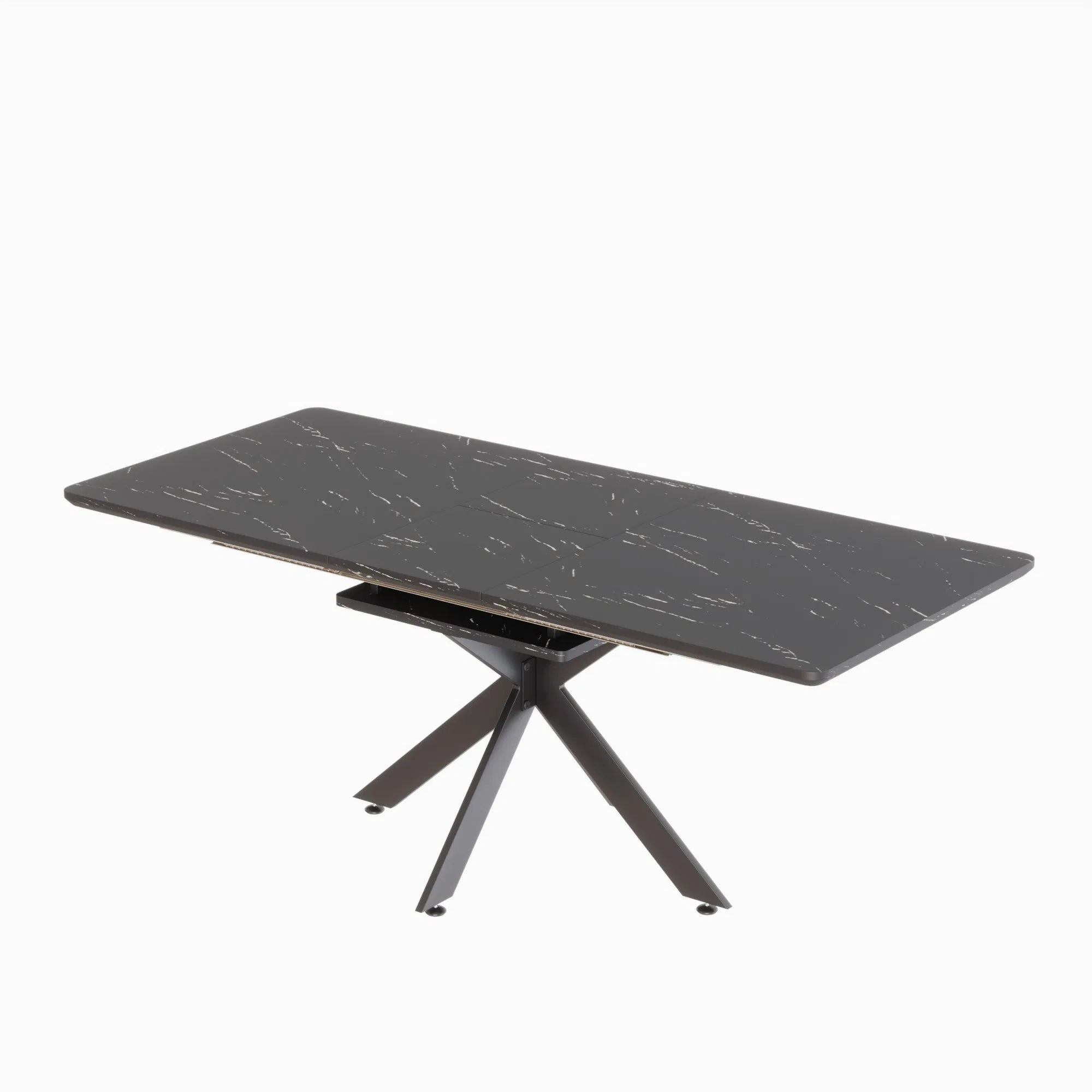 Extendable Grey Dining Table – 62.4"–78.15", Modern