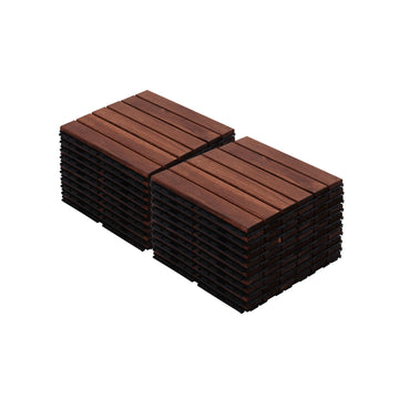 20-Pack Deck Tiles – Acacia, 12x12, Striped