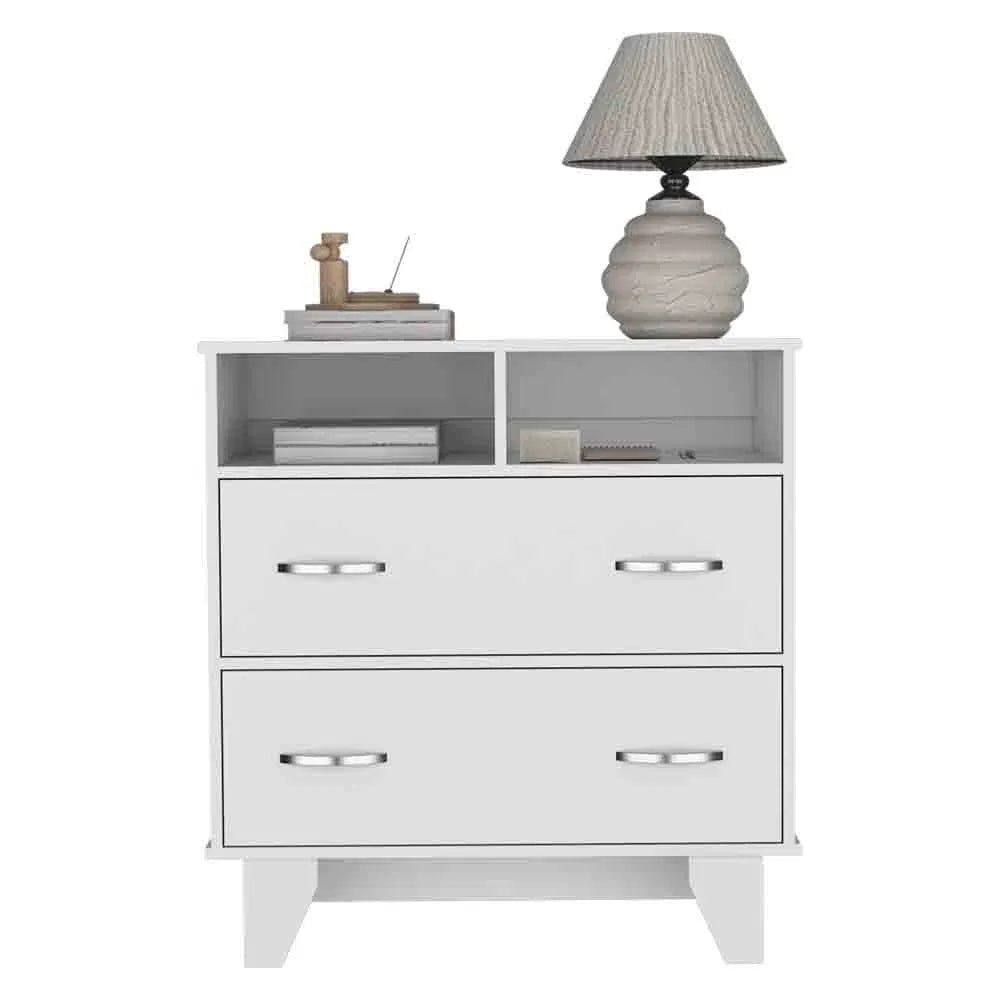 White Arabi Double Drawer Dresser