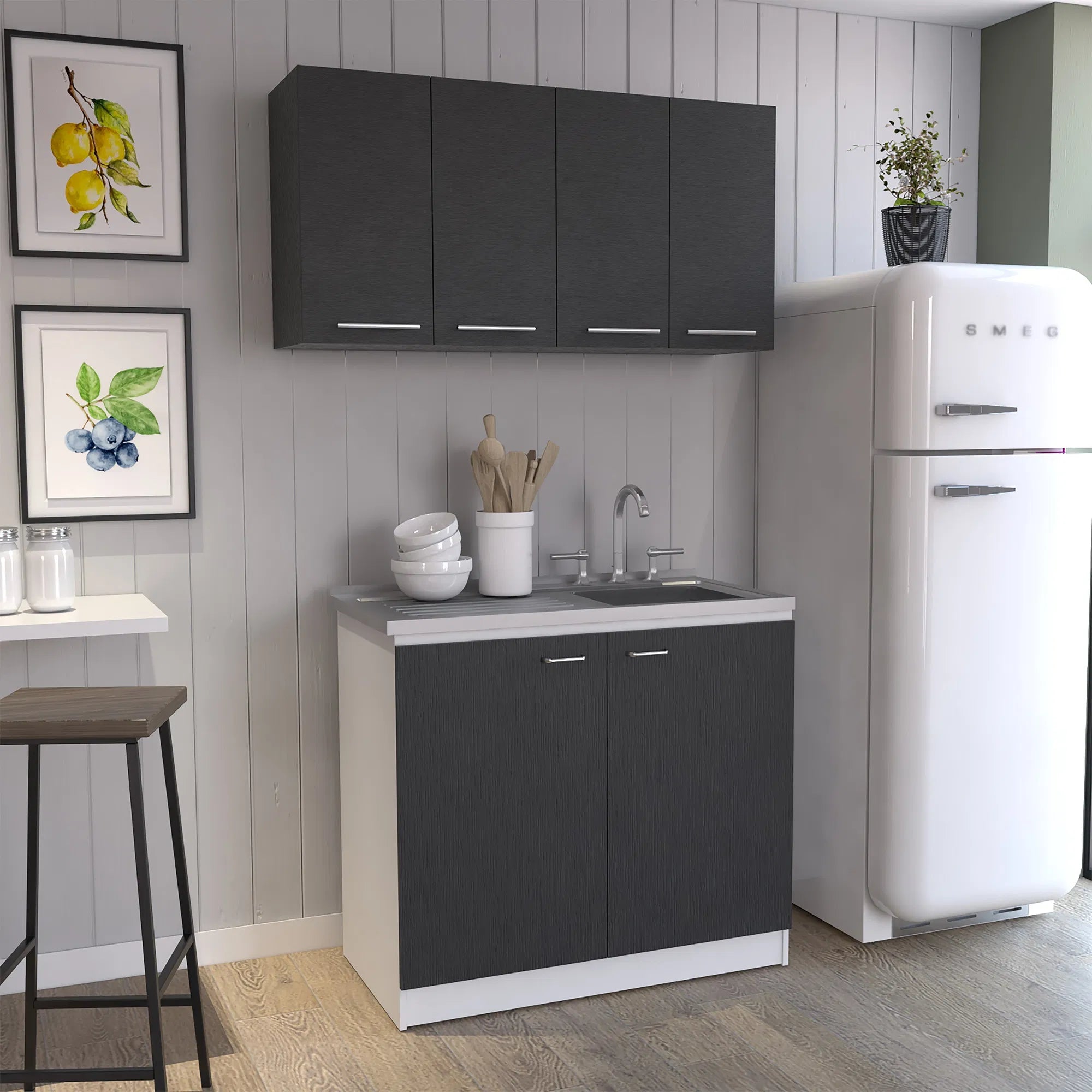 Aztec Kitchen Set - Black/White, 2-Piece