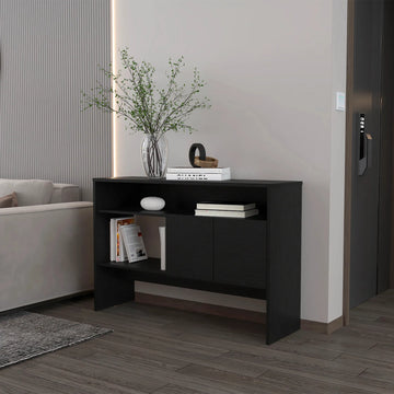 Black Console Table with 2 Doors