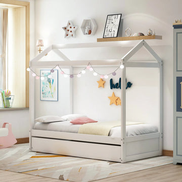White House Bed with Trundle – Kids, Customizable