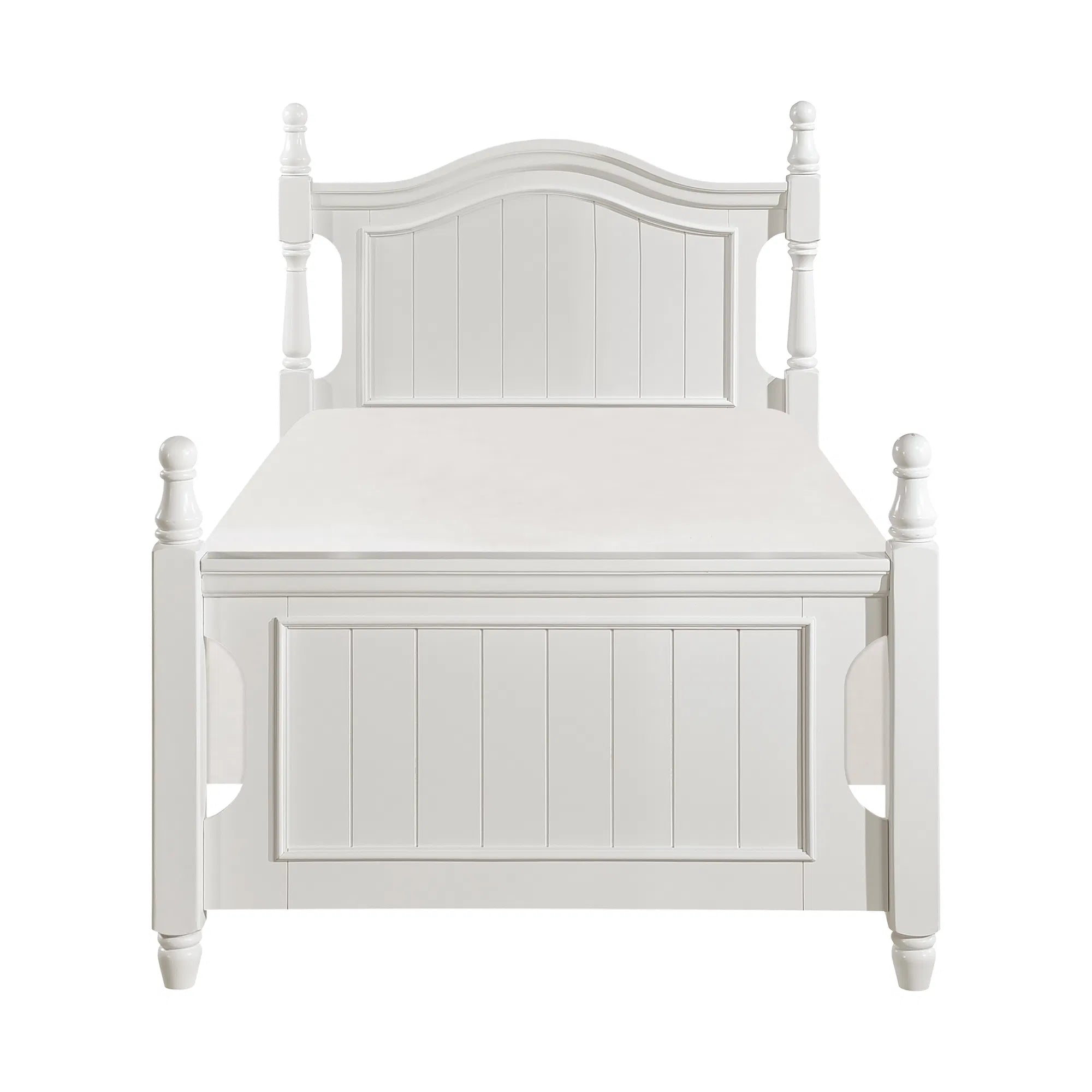 White Twin Poster Bed
