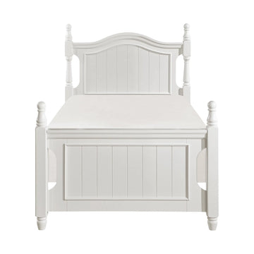 White Twin Poster Bed