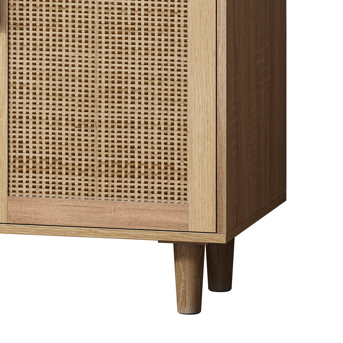62.2" Rattan 4-Door Storage Cabinet
