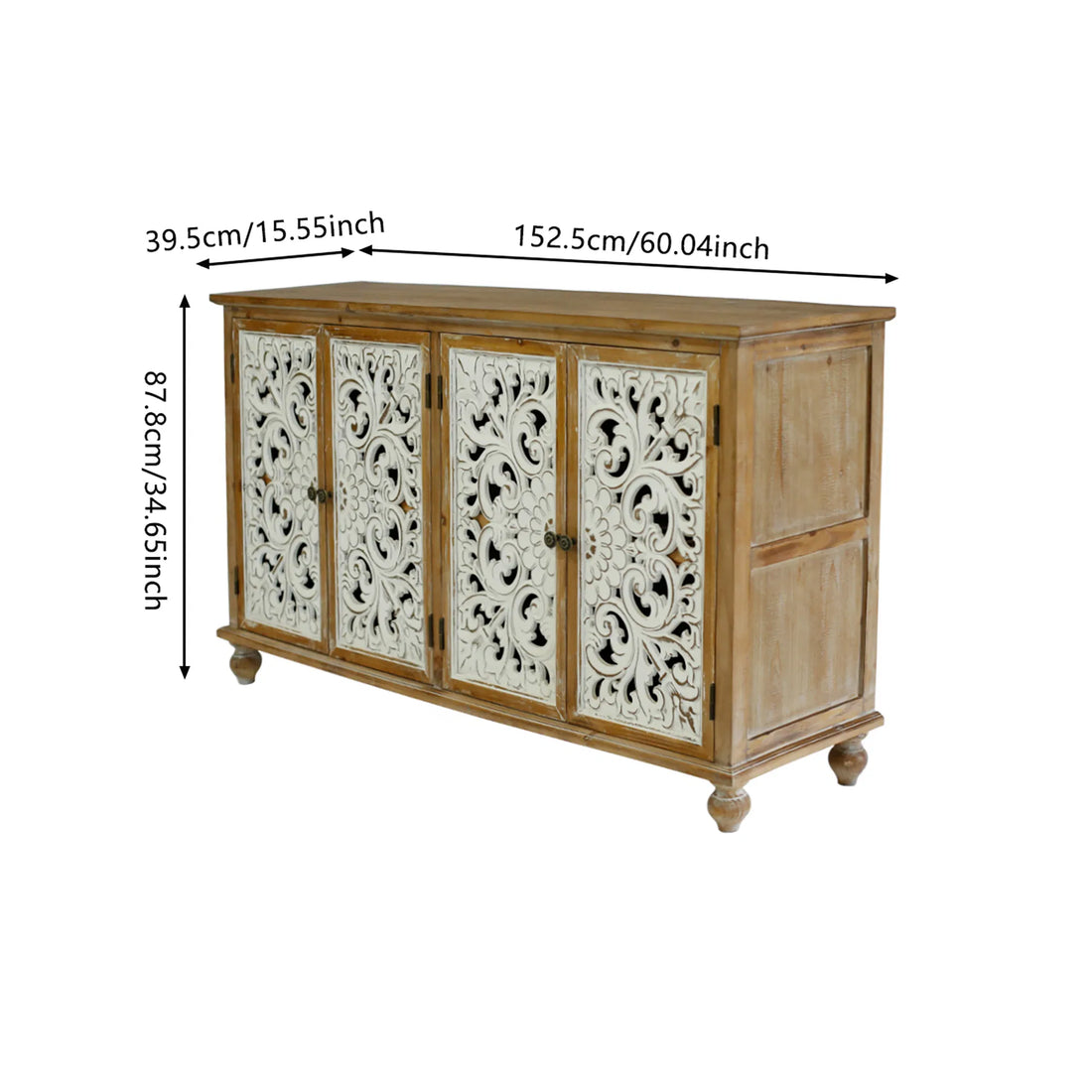 Farmhouse 4-Door Accent Cabinet