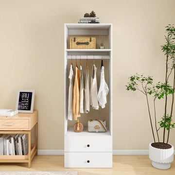 70.2" White Modular Closet Organizer with Drawers