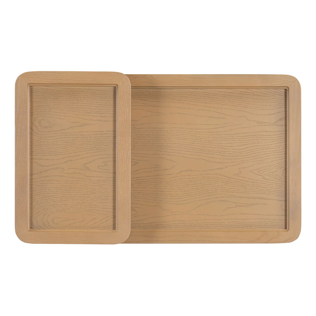 Natural Rattan & Wood 2-Piece Nesting Coffee Table