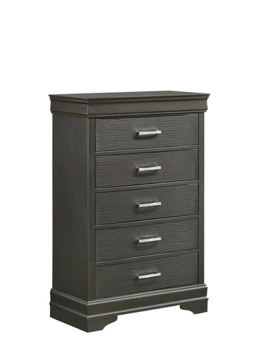 Gray Modern 5-Drawer Chest