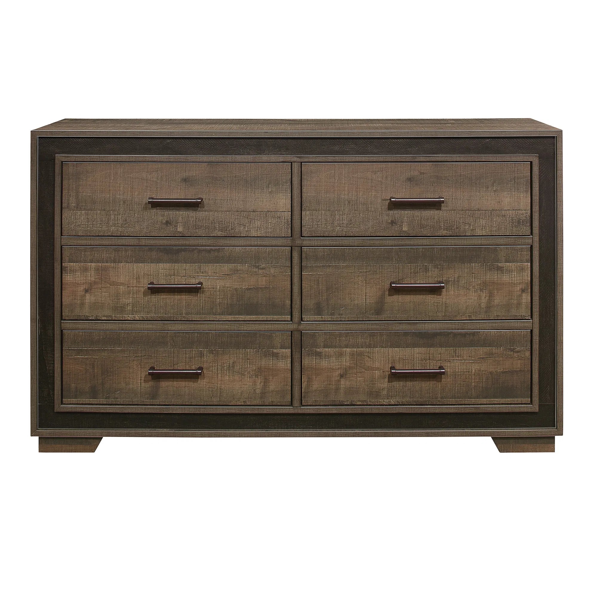 Dark Ebony Rustic 6-Drawer Dresser