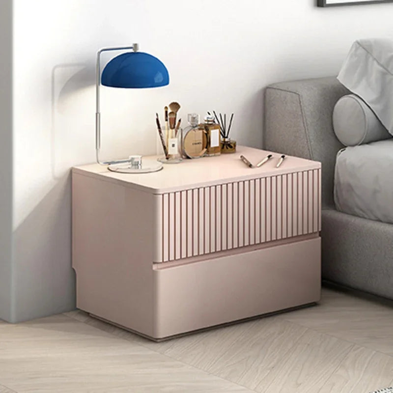 Girls Minimalist Nightstand, Narrow Nordic Style, Retro Wooden Touch