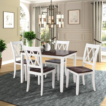 Wood Dining Table Set for 4 - Kitchen and Dining Room Furniture