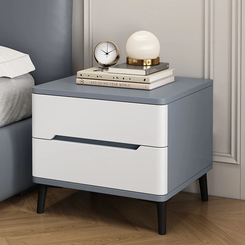 White Kawaii Nightstand, Small Vintage Look, Wooden Minimalist Frame