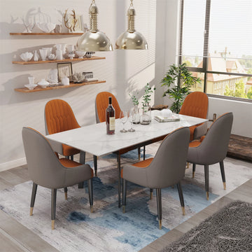 Extendable Marble Dining Table - High Gloss, Seats 4-8