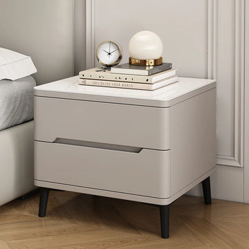 White Kawaii Nightstand, Small Vintage Look, Wooden Minimalist Frame