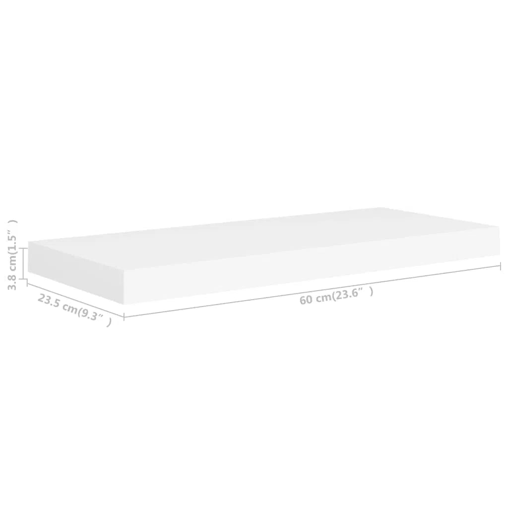 White Floating Wall Shelves - Set of 2