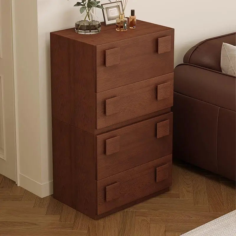 Nordic Style Designer Nightstand, Antique Plastic-Wood Mix