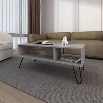 Smoke Coffee Table with 2 Shelves