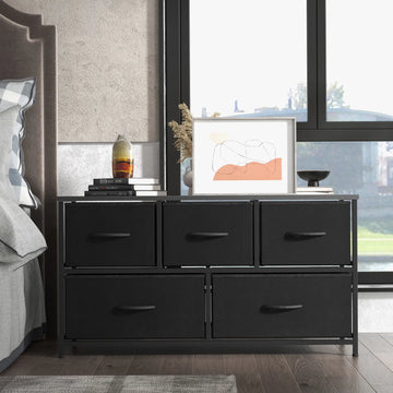 5-Drawer Fabric Dresser – Lightweight, Storage