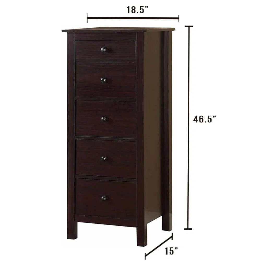 Espresso Transitional 5-Drawer Chest