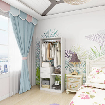 Wall-Mounted Closet Organizer – White, Multi-Use