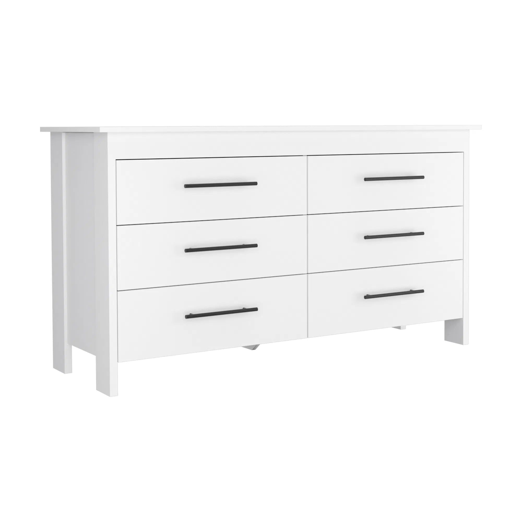 White Wezz 6-Drawer Double Dresser
