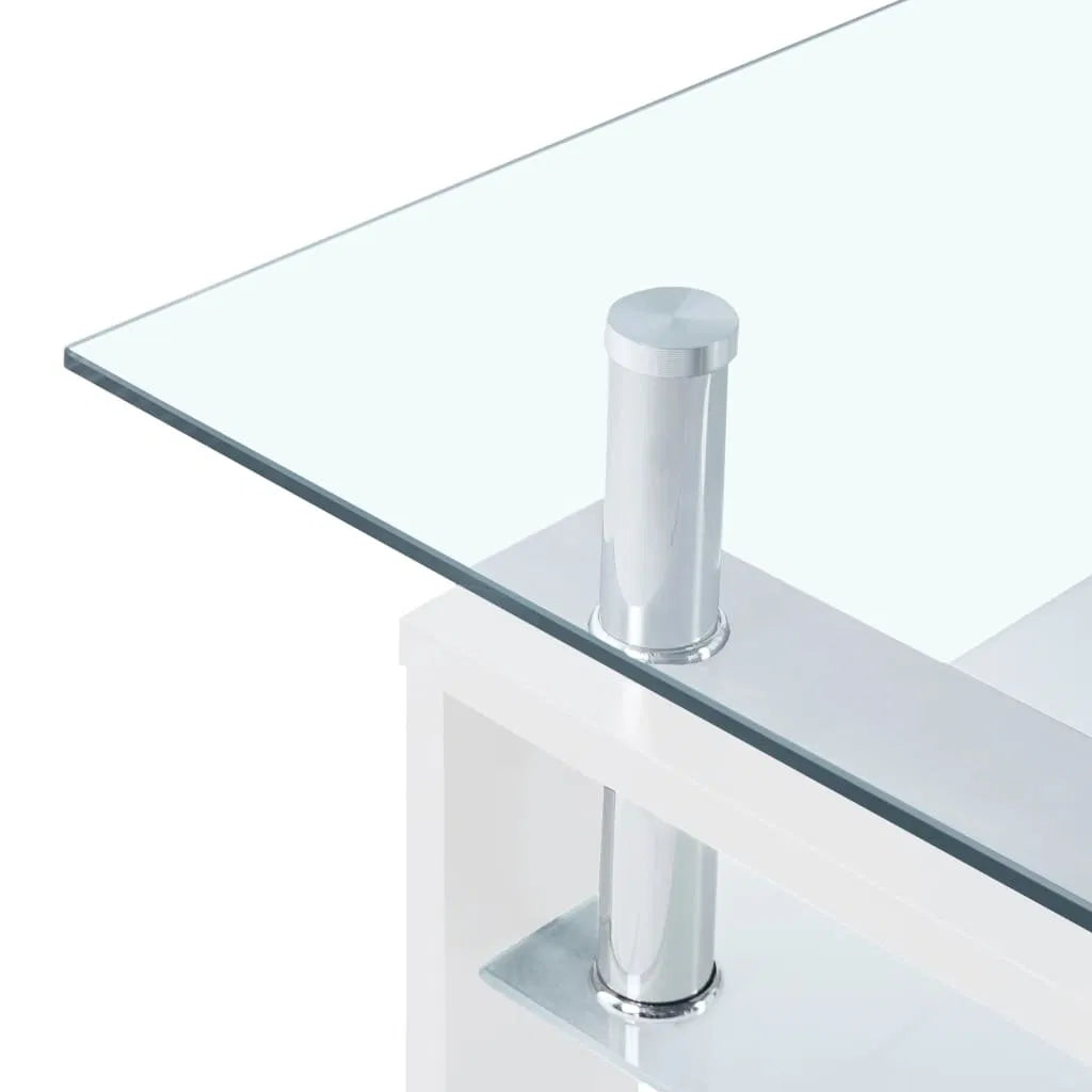 White & Glass Coffee Table