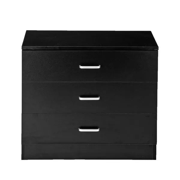 Black 3-Drawer Dresser – Wooden, Simple