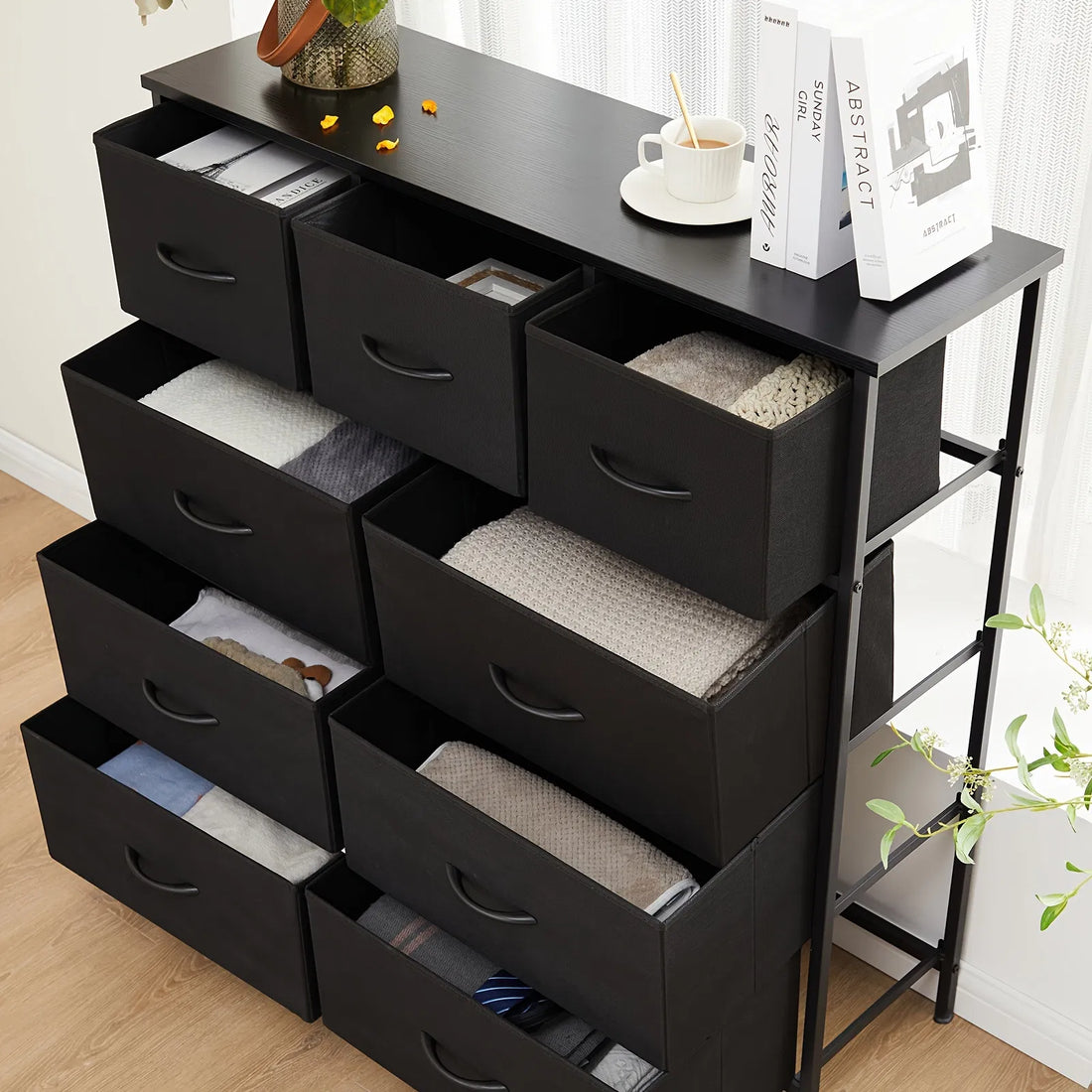 9-Drawer Tall Dresser – Fabric, Storage Tower
