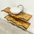 Natural Bathroom Floating Wood Shelf SINLBRV008