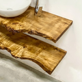 Natural Bathroom Floating Wood Shelf SINLBRV008