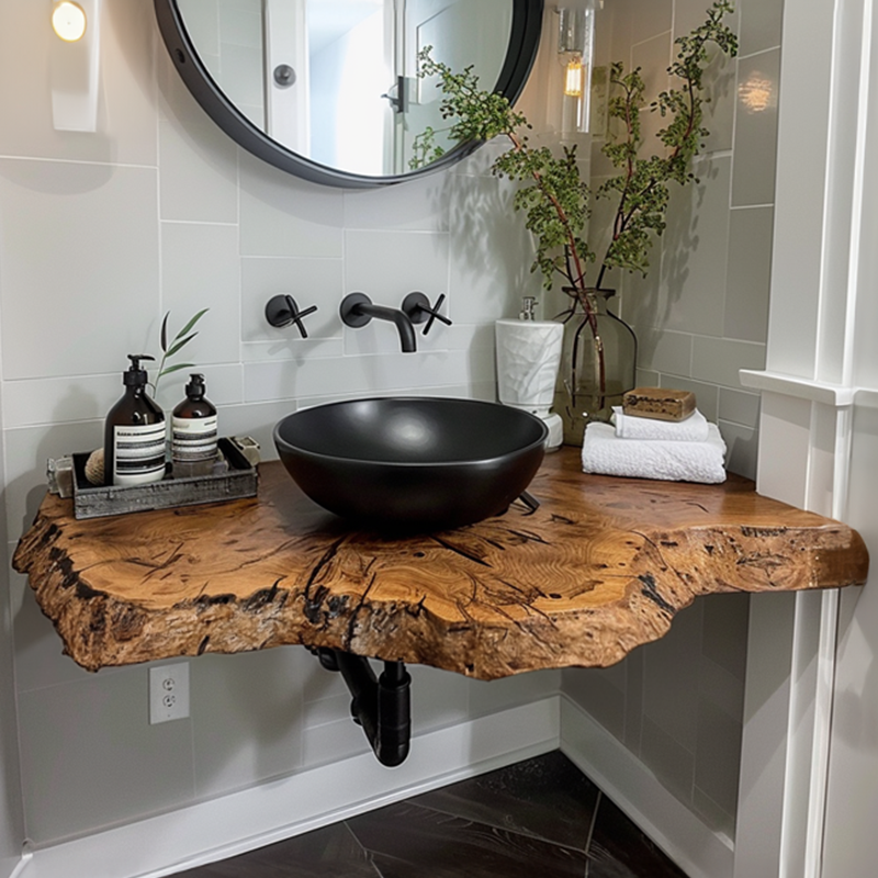 Rustic Floating Vanity Desk Shelf SINLBRV021