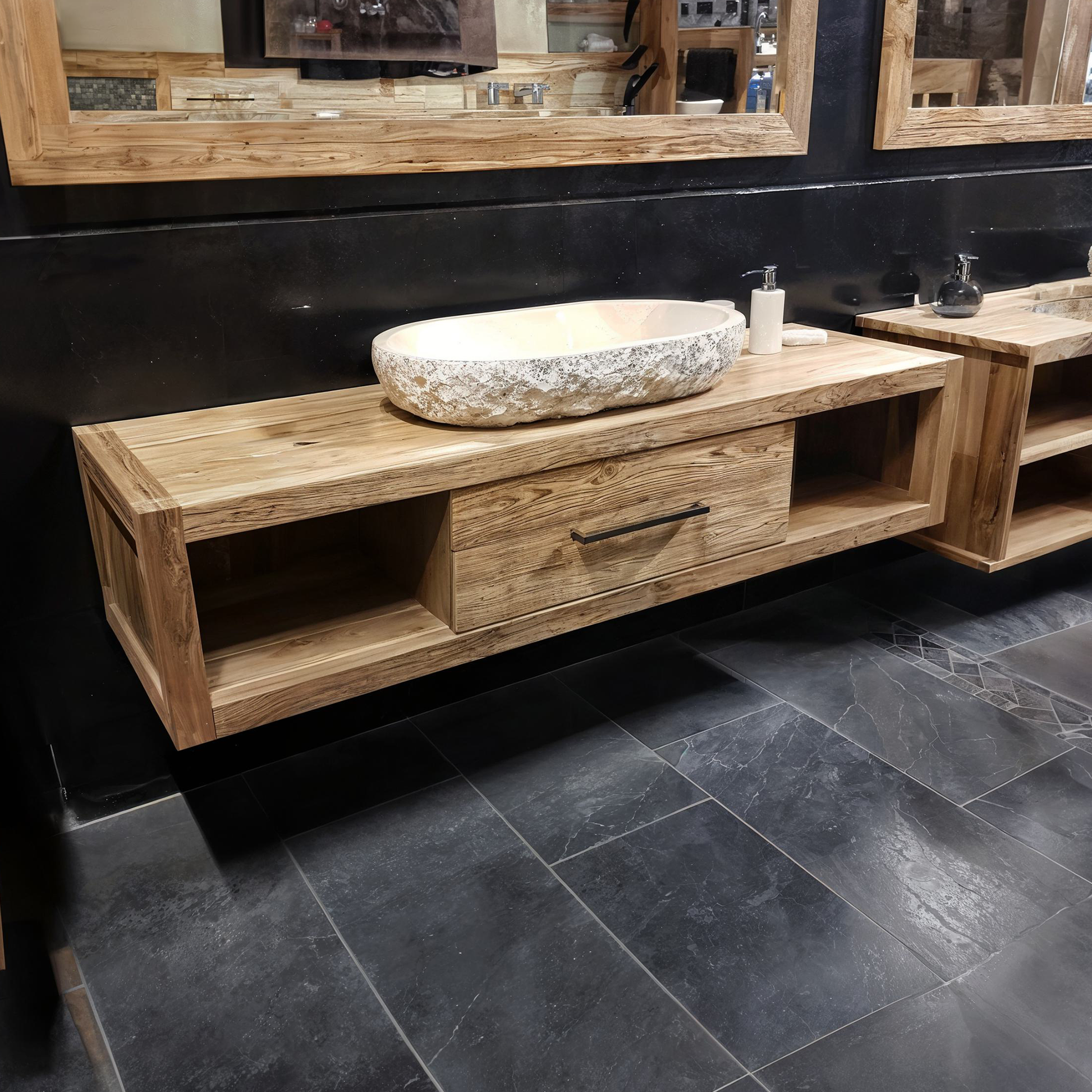 Rustic Wooden Bathroom Vanity SINLBRV017